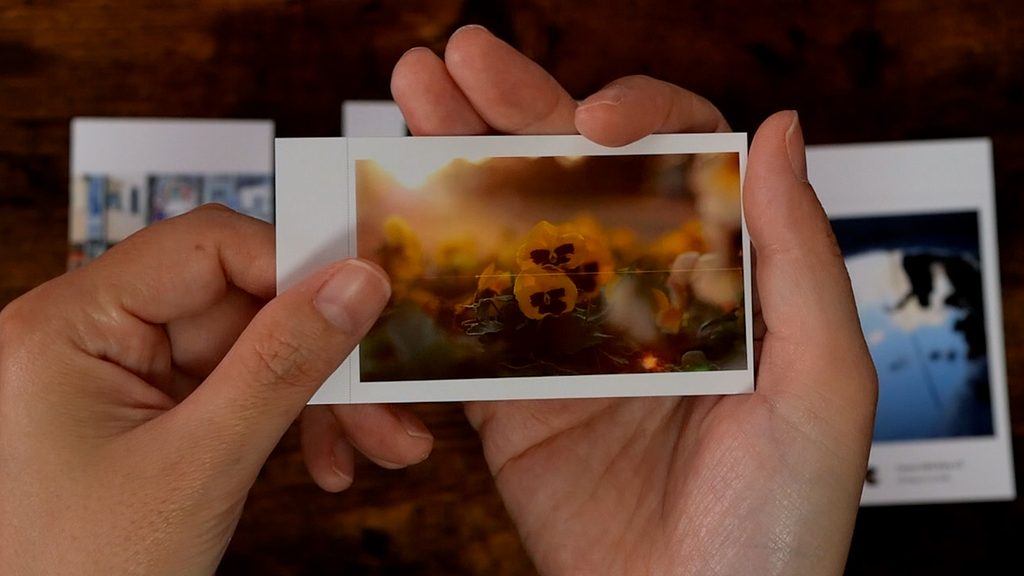 中央に線が入っている実際の写真